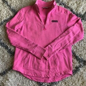 Vineyard Vines Sweatshirt Women XS Pink Cotton 1/4 Zip Long Sleeves Pullover